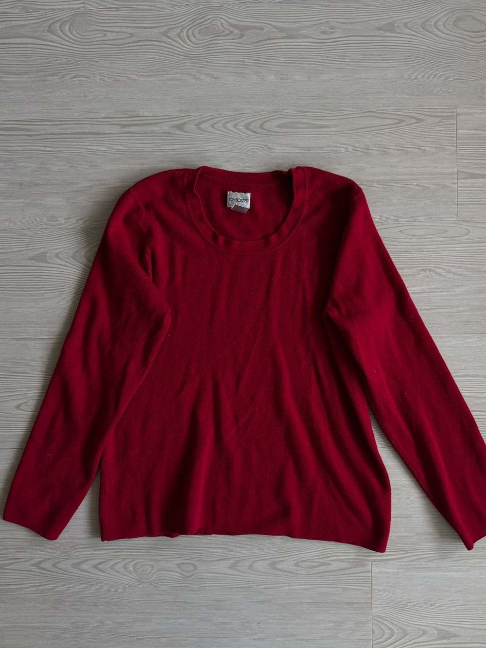 Chico's Deep Red Crewneck Sweater